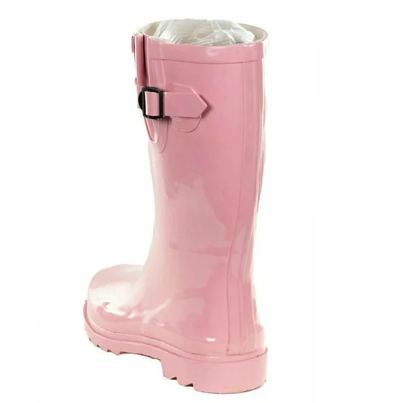 Women's Rainboots, MidCalf Rain Boots, #1602, Pink - Picture 3 of 4